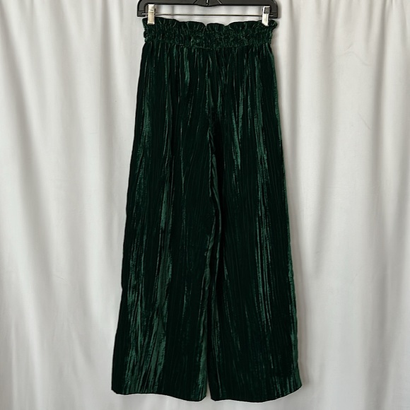 Marella Gorgeous Forest Green Velvet Wide Leg Pants Trousers **Size 2** 🌺🌺 - Picture 2 of 4